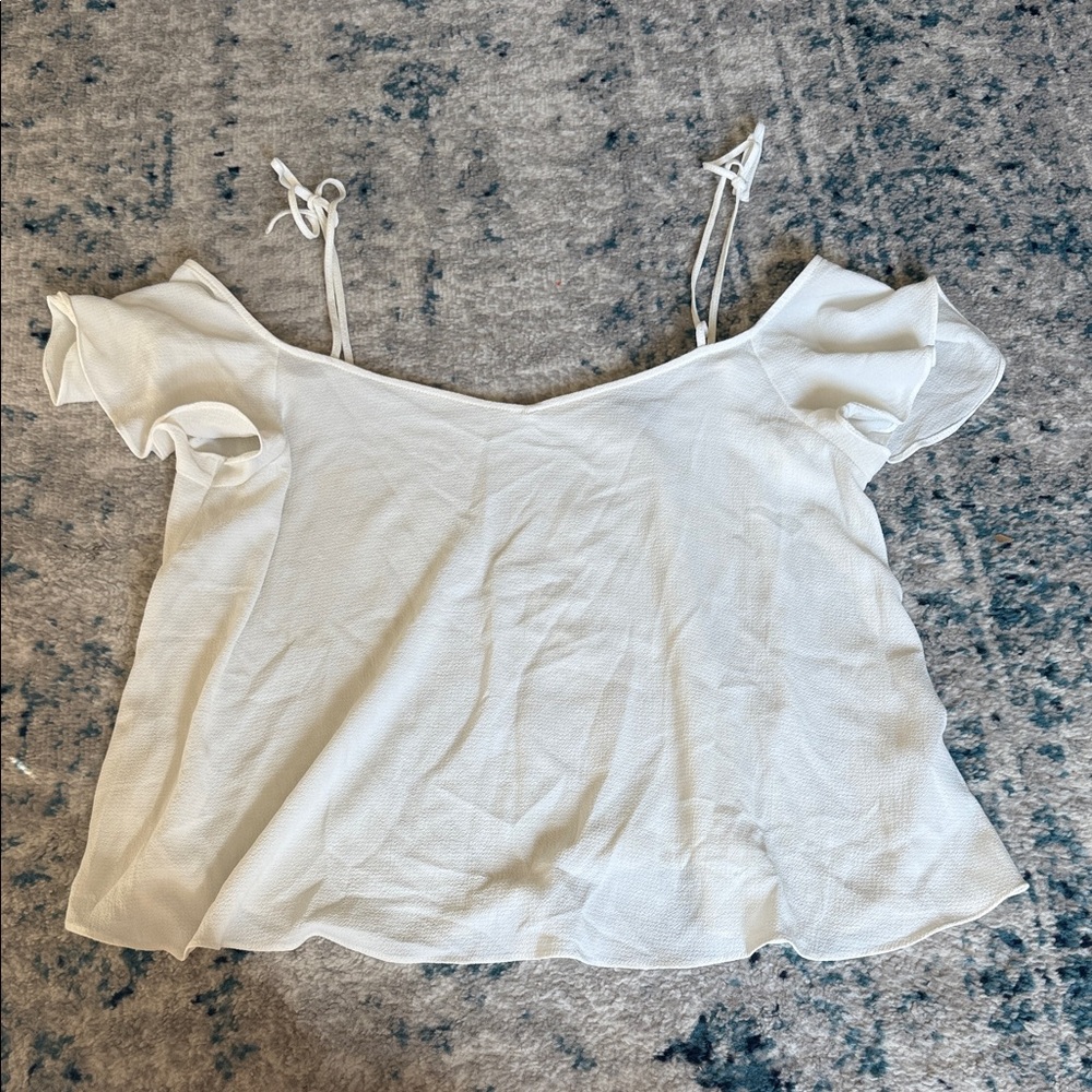Topshop White Off-Shoulder Top